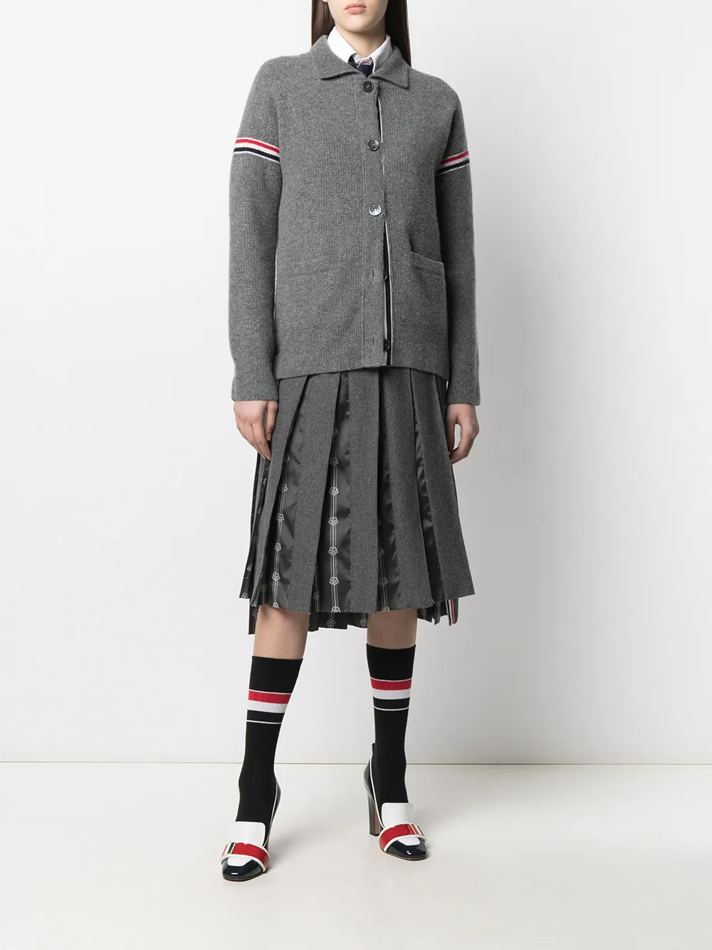 фото Thom browne трикотажная куртка с полосками rwb