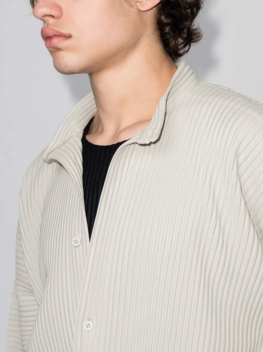 фото Homme plissé issey miyake рубашка с плиссировкой и длинными рукавами