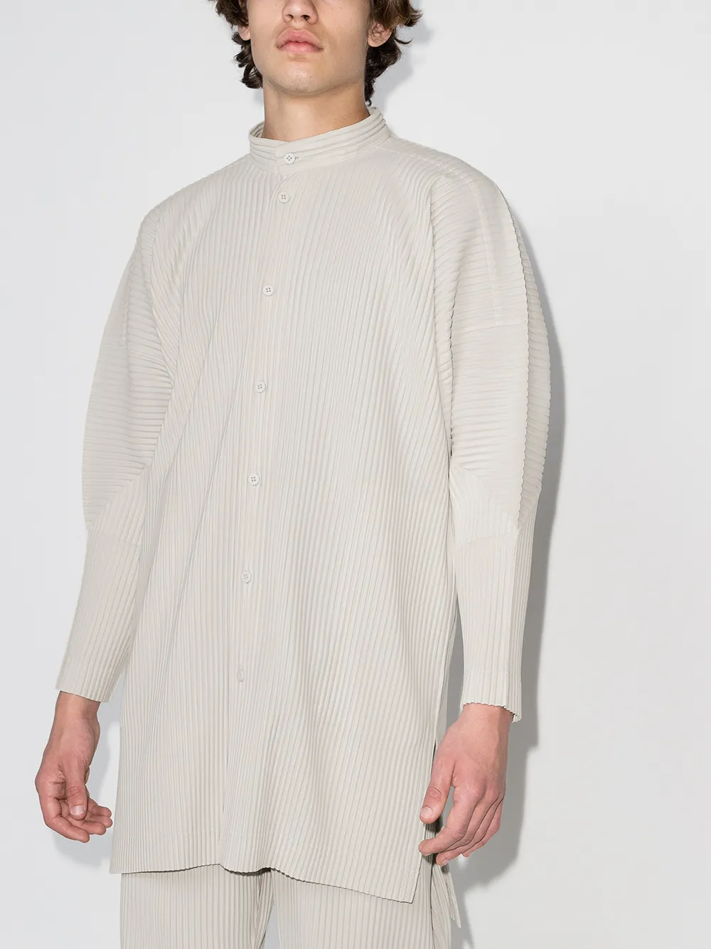 фото Homme plissé issey miyake рубашка с плиссировкой и длинными рукавами