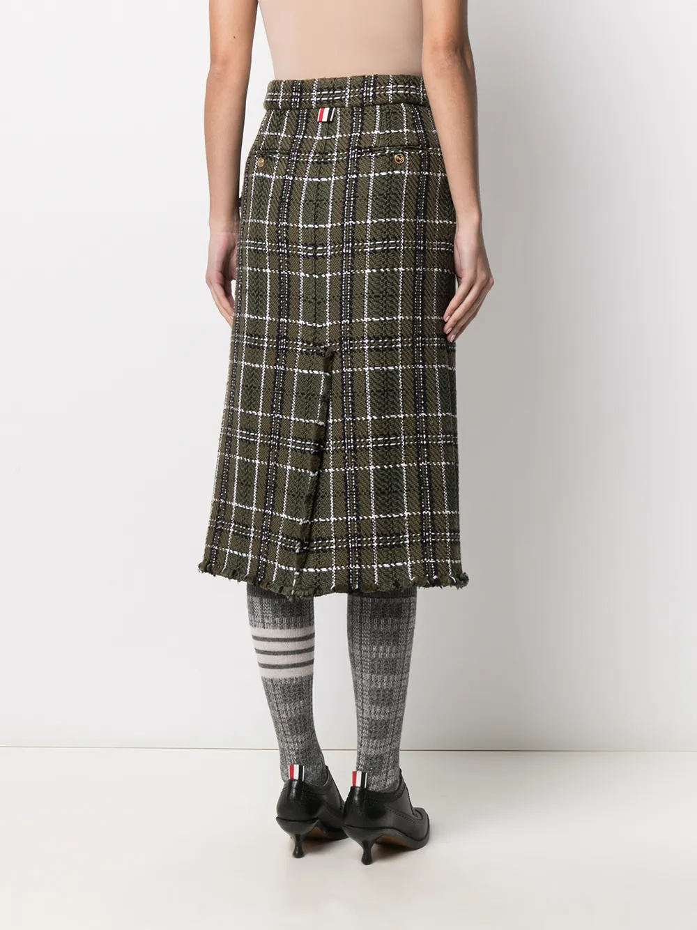 фото Thom browne твидовая юбка в клетку тартан