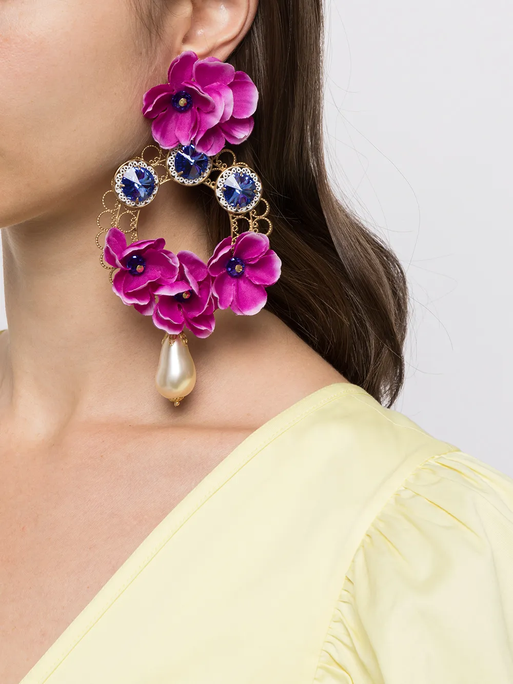 фото Dolce & gabbana серьги-подвески в виде цветов