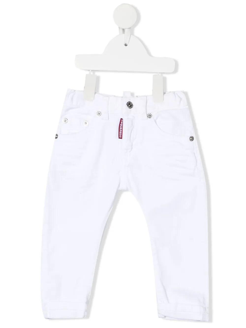 Dsquared2 Kids jeans rectos con diseño de cinco bolsillos - Blanco