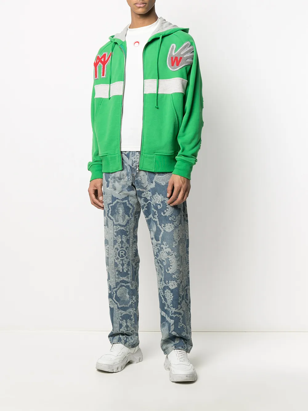 фото Walter van beirendonck pre-owned худи hand on heart на молнии