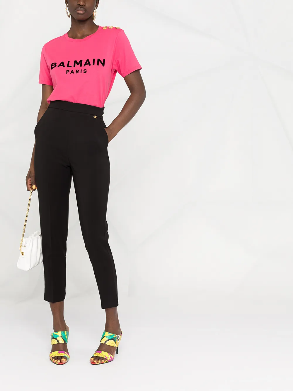 фото Balmain футболка с фактурным логотипом