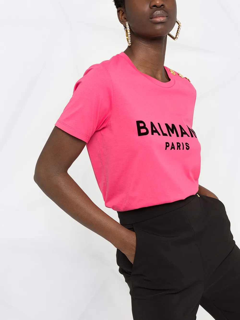 фото Balmain футболка с фактурным логотипом