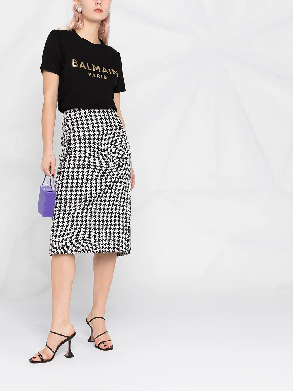 фото Balmain футболка с декоративными пуговицами и логотипом