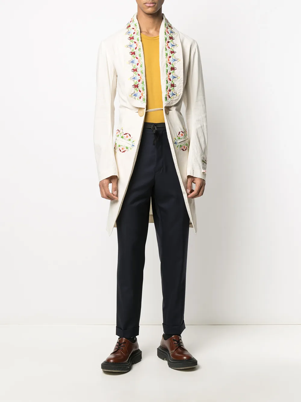 фото Walter van beirendonck pre-owned пальто revolution с вышивкой