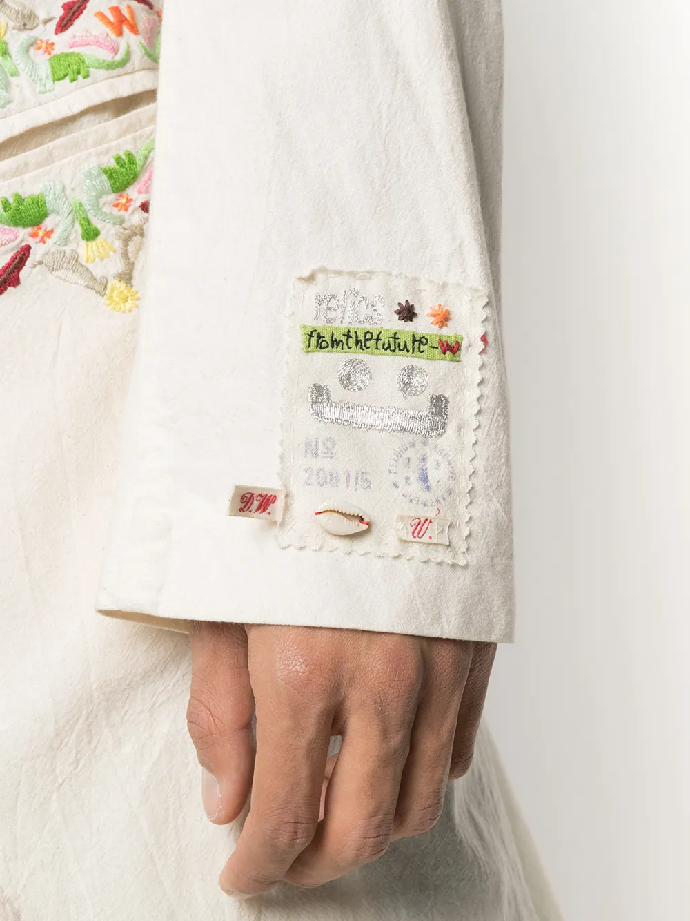 фото Walter van beirendonck pre-owned пальто revolution с вышивкой