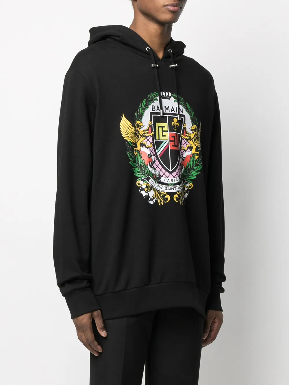 фото Balmain худи с графичным принтом