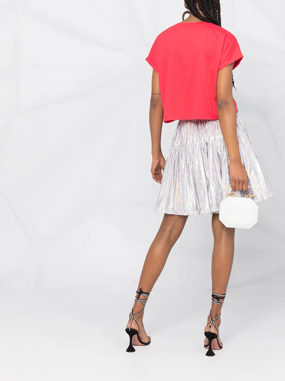 фото Balmain укороченная футболка с логотипом