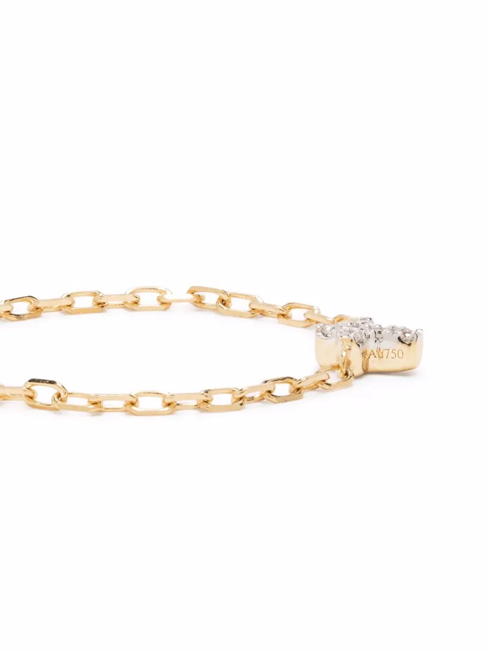 фото Djula цепочное кольцо из желтого золота с бриллиантами