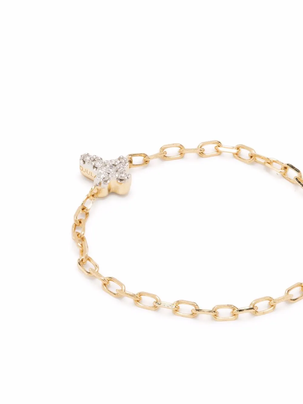 фото Djula цепочное кольцо из желтого золота с бриллиантами