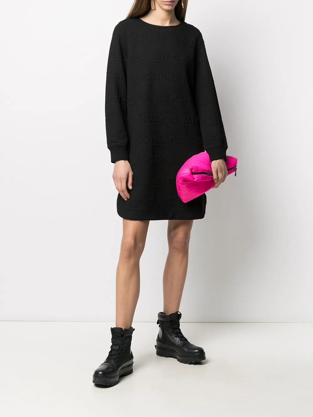 фото Love moschino флисовое платье с логотипом
