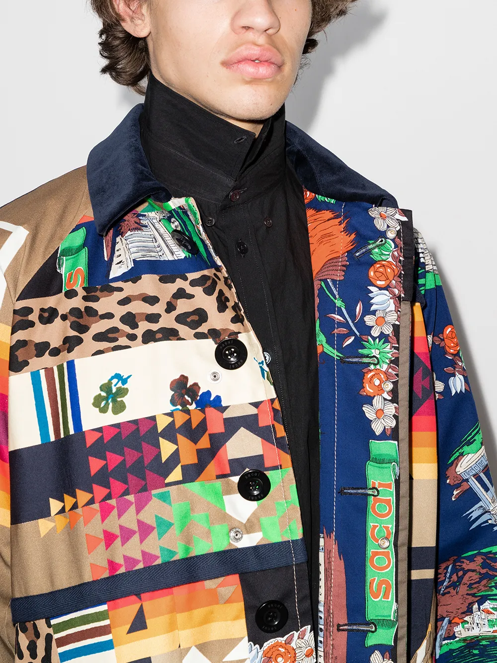 фото Sacai двустороннее пальто из коллаборации с hank willis