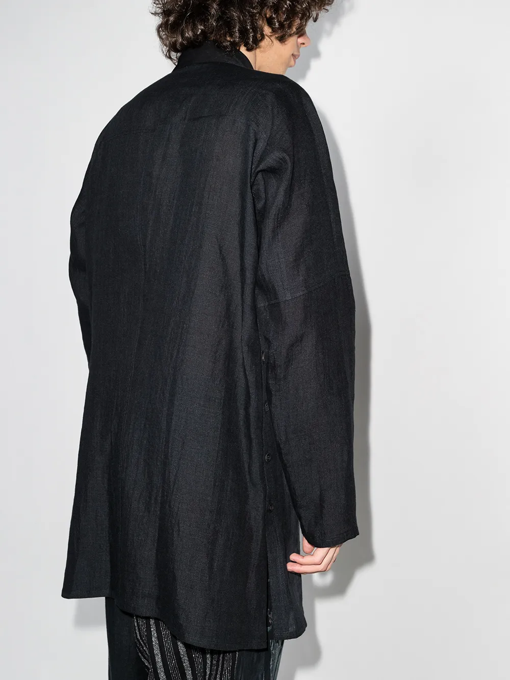 фото Yohji yamamoto длинная рубашка с принтом