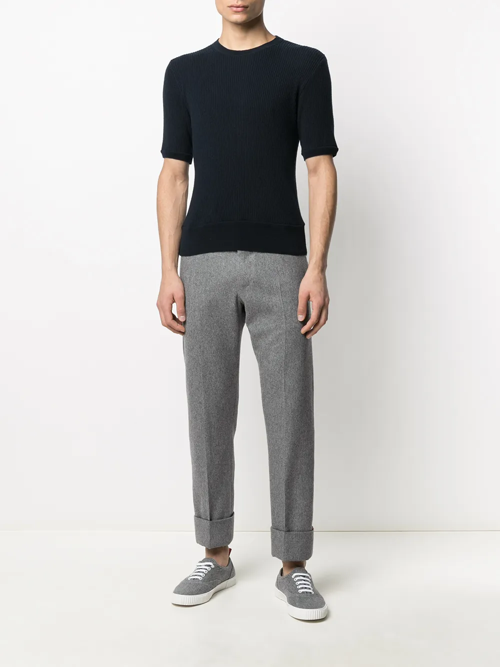 фото Thom browne футболка с круглым вырезом и короткими рукавами