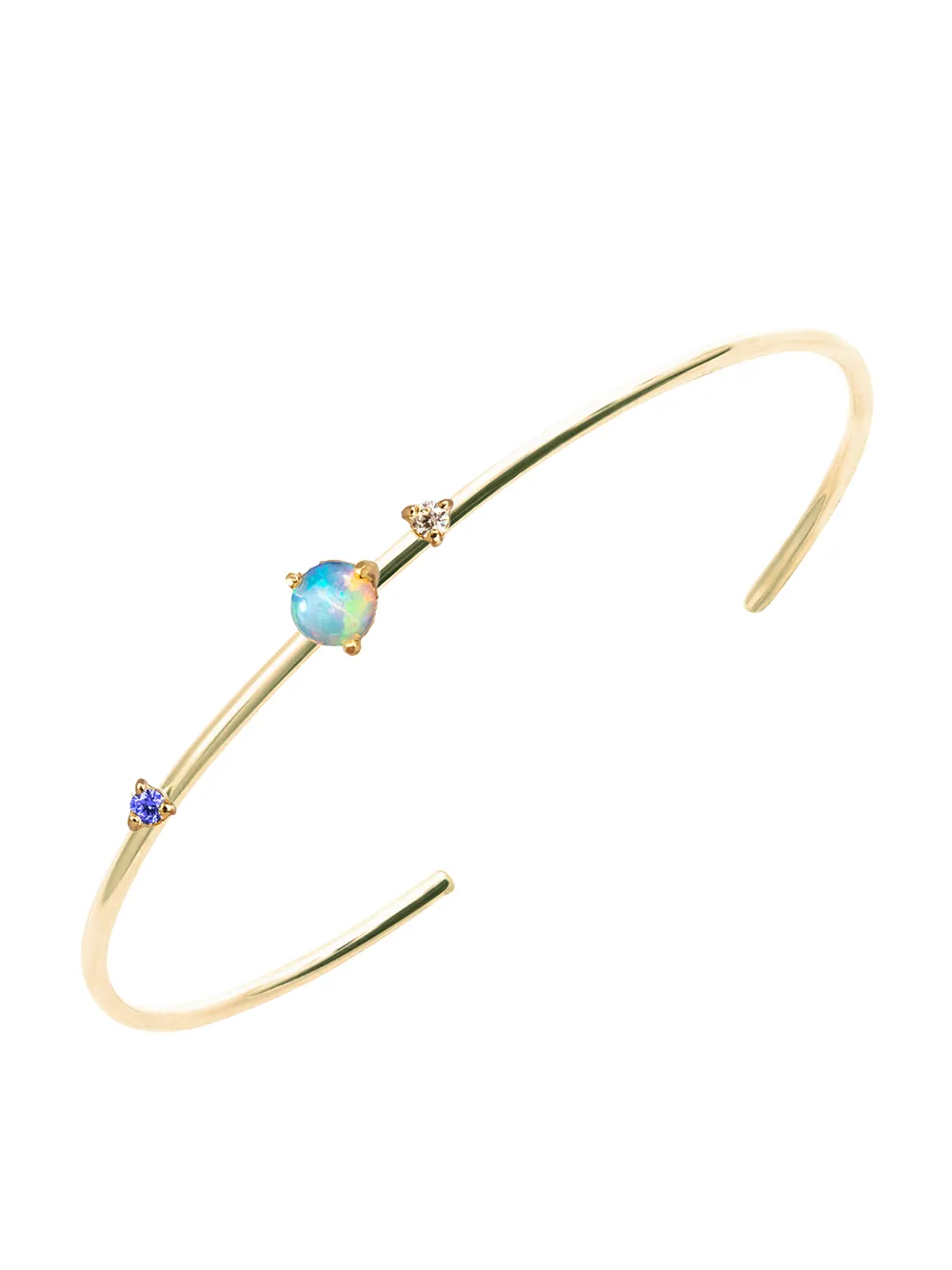 фото Wwake браслет из желтого золота с бриллиантами и опалом