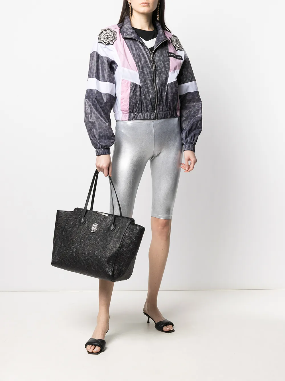 фото Philipp plein сумка-тоут с тисненой монограммой