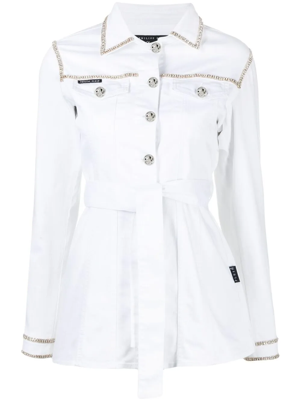 фото Philipp plein джинсовая куртка с кристаллами