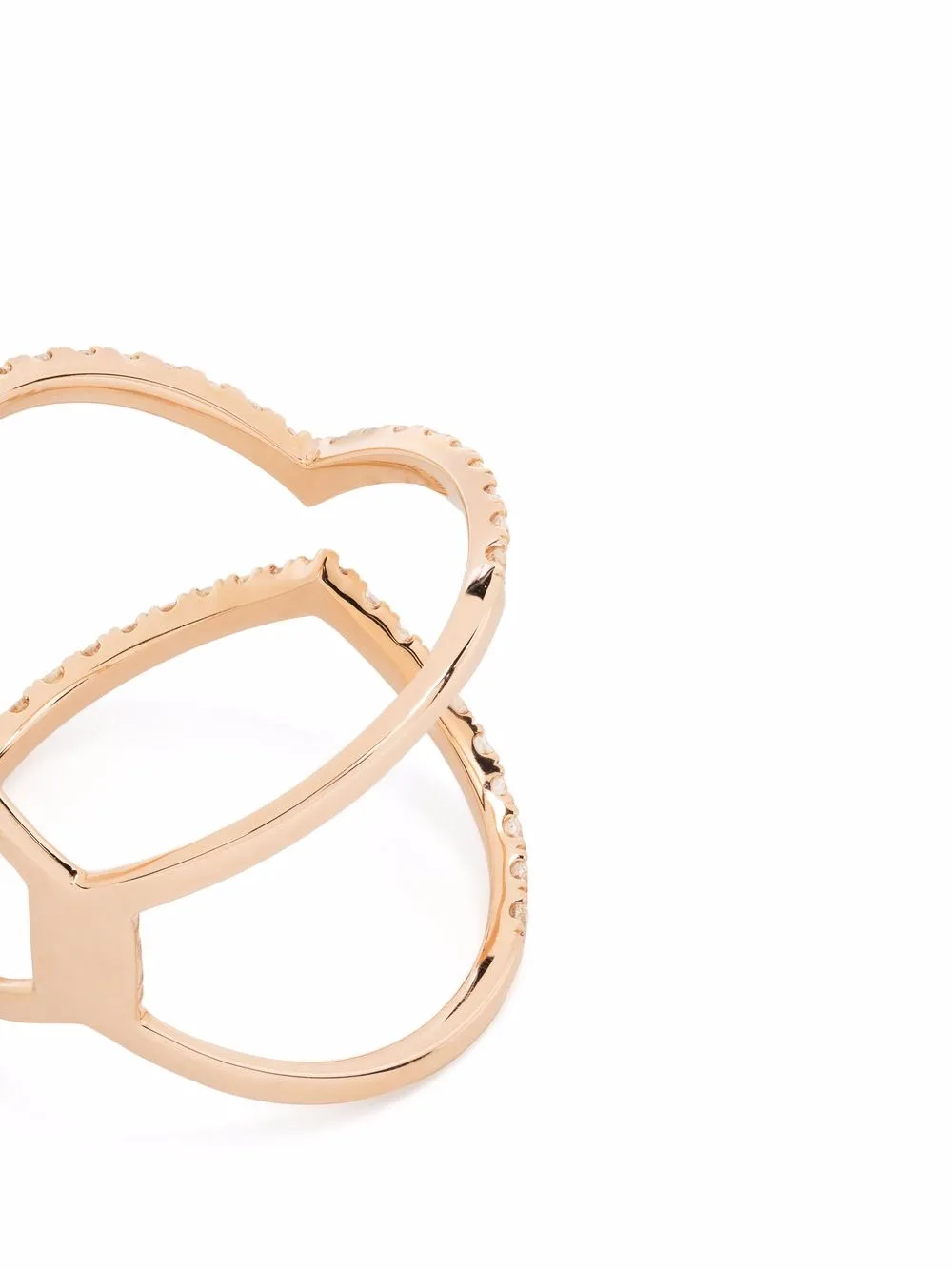 фото Djula кольцо open v из розового золота с бриллиантами