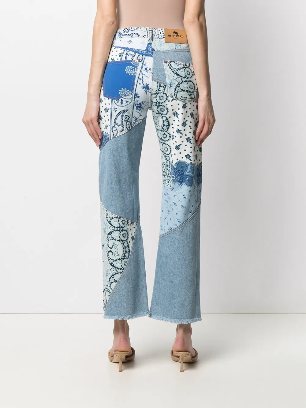 фото Etro джинсы в технике пэчворк