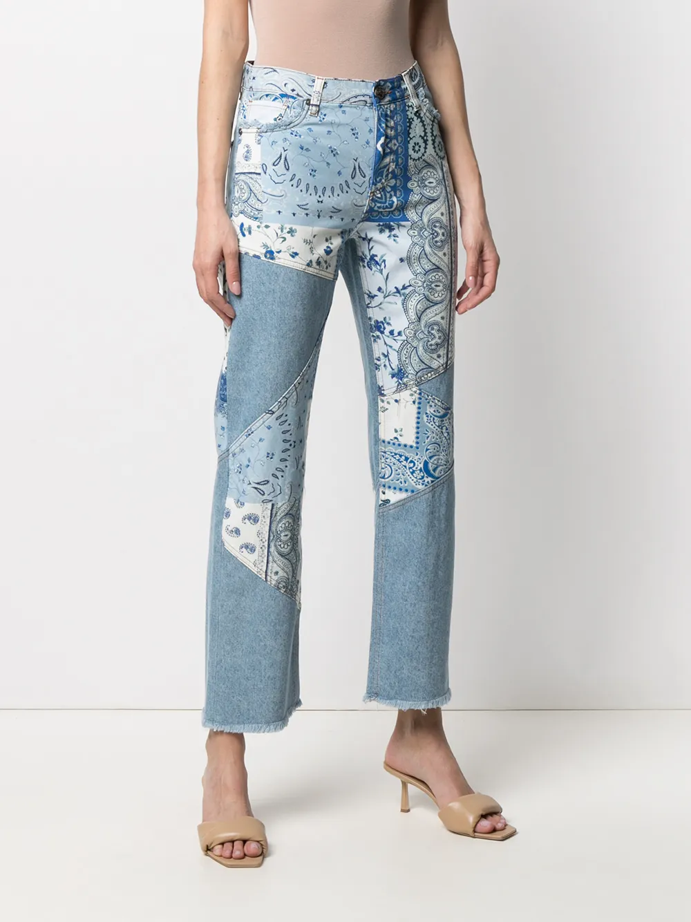 фото Etro джинсы в технике пэчворк