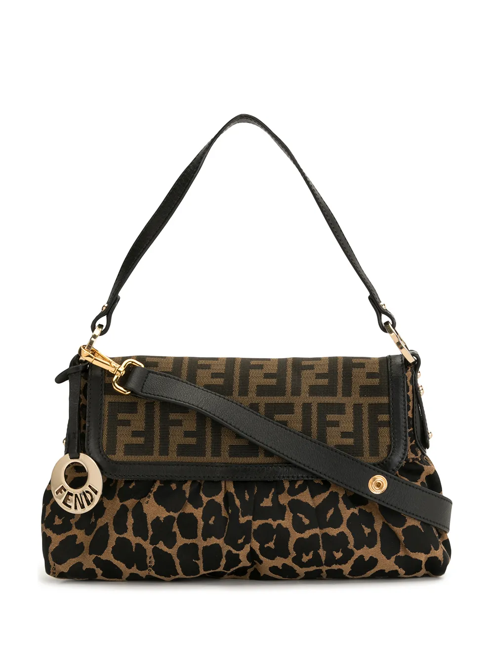 фото Fendi pre-owned сумка с узором zucca и леопардовым узором