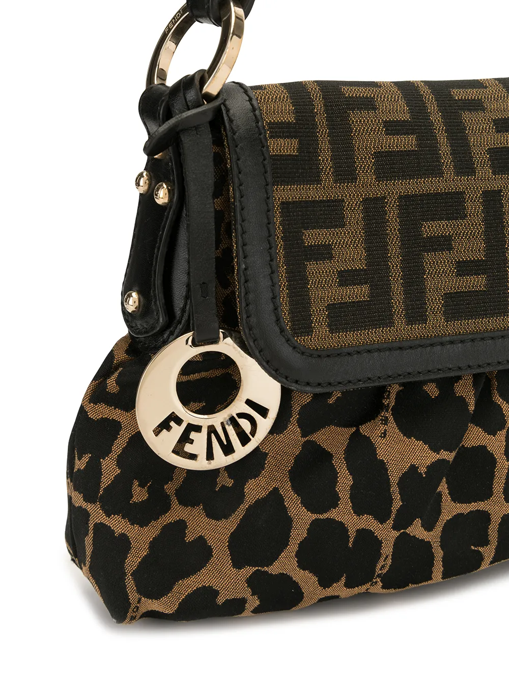 фото Fendi pre-owned сумка с узором zucca и леопардовым узором