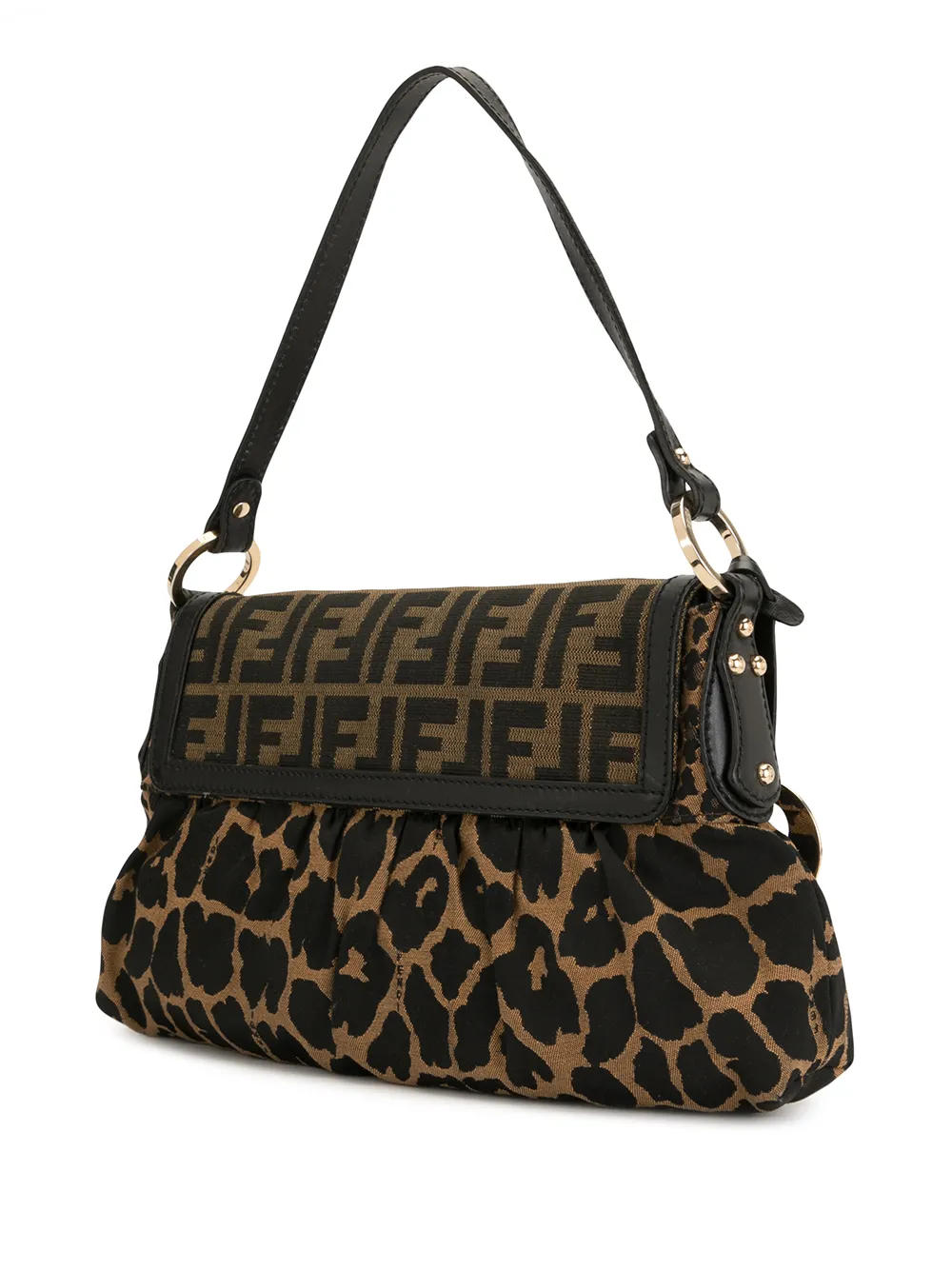 фото Fendi pre-owned сумка с узором zucca и леопардовым узором