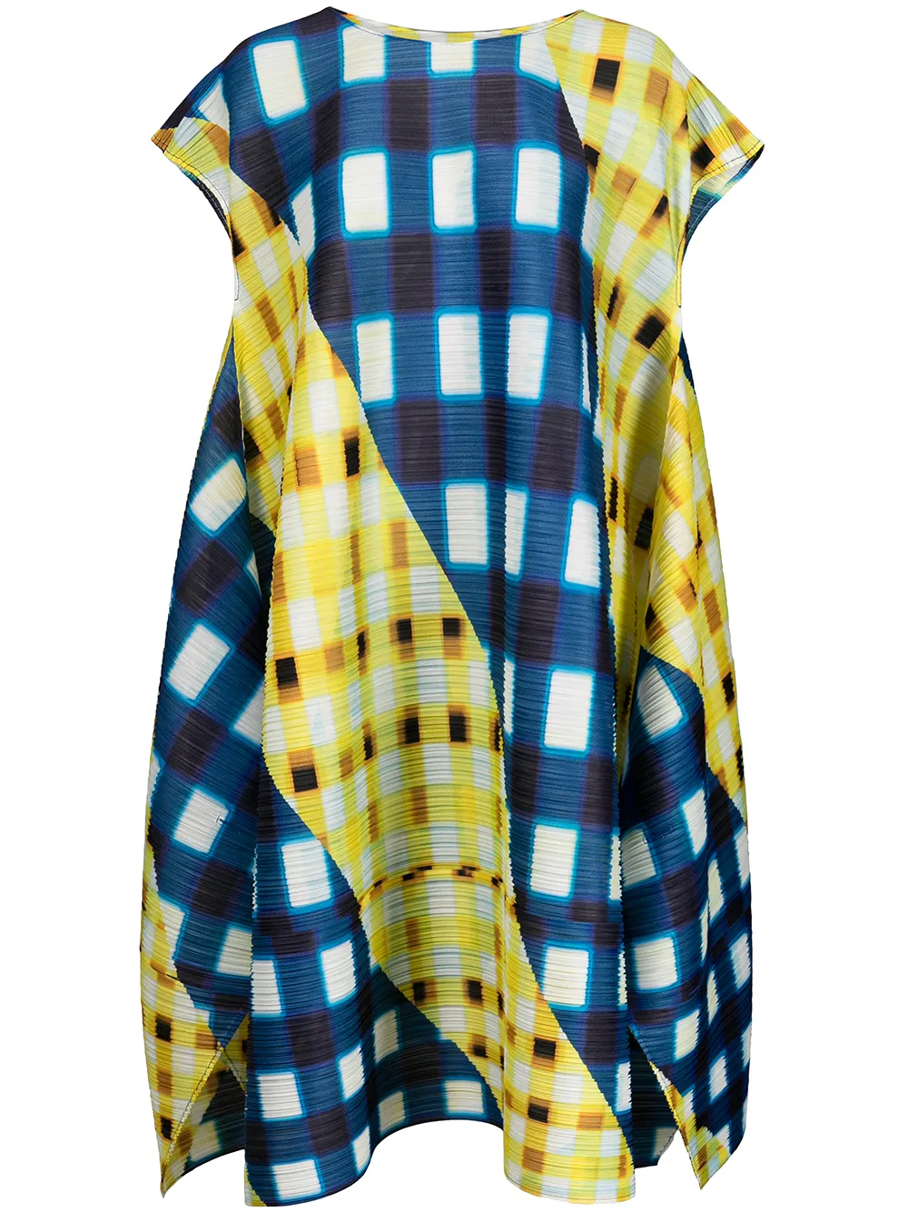 фото Pleats please issey miyake клетчатое платье миди со вставками