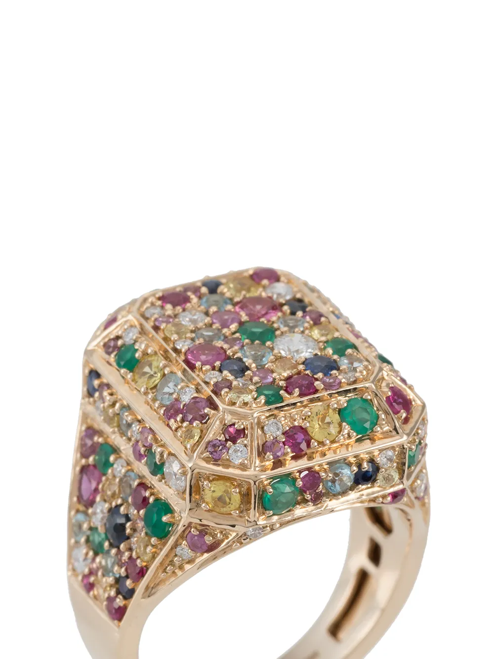 фото Aisha baker кольцо disco из желтого золота с камнями