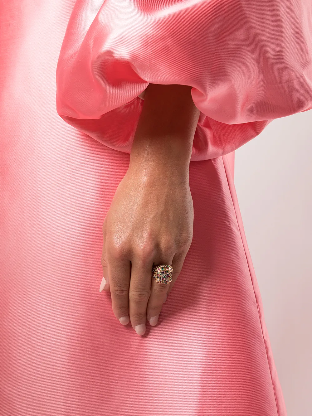 фото Aisha baker кольцо disco из желтого золота с камнями