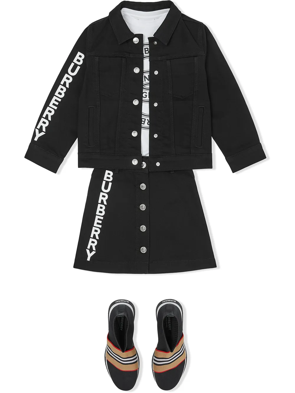 фото Burberry kids юбка а-силуэта с логотипом