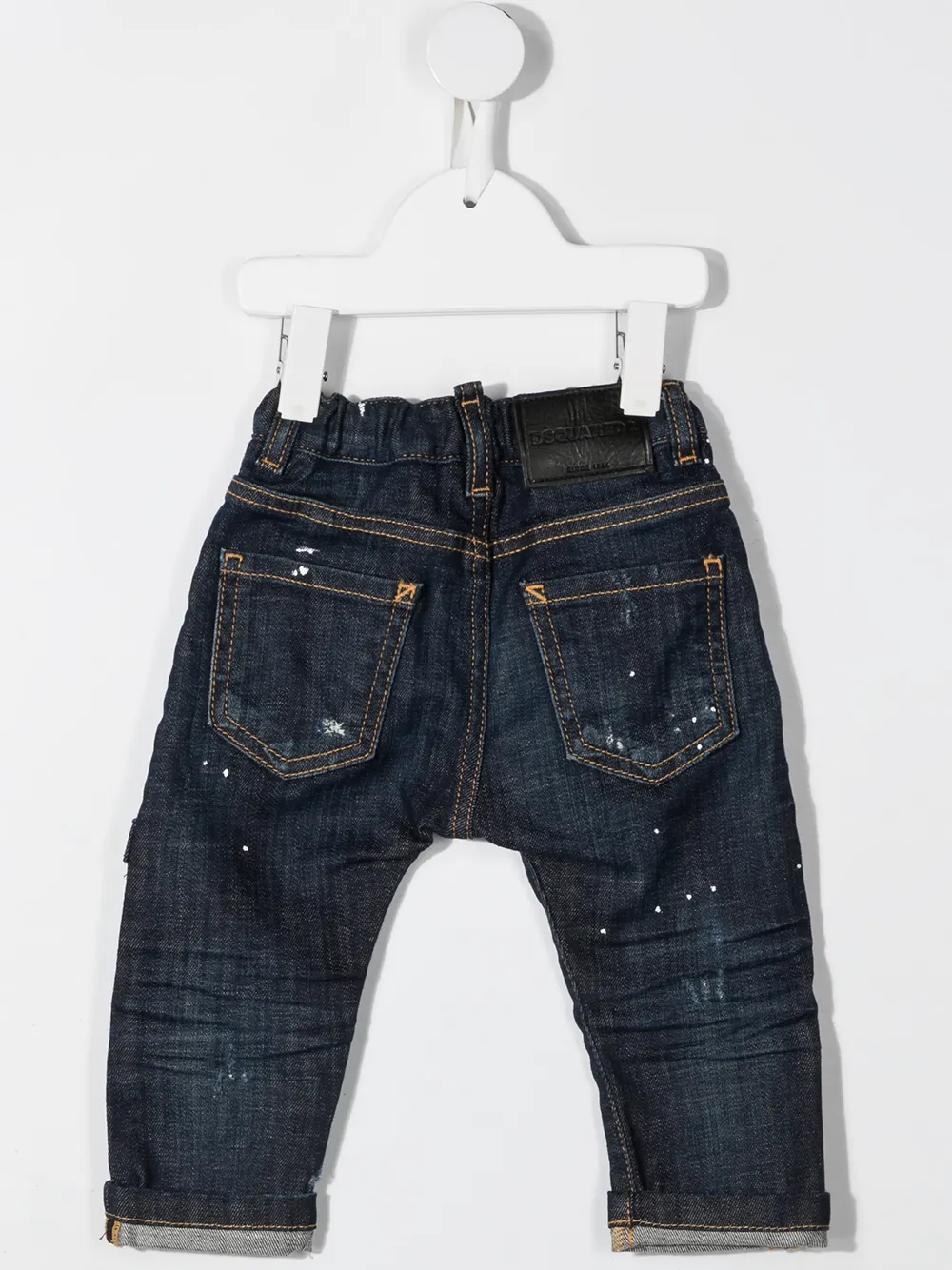 фото Dsquared2 kids прямые джинсы с эффектом потертости