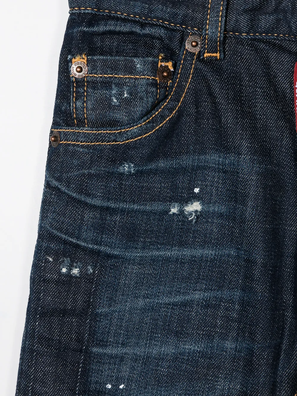 фото Dsquared2 kids прямые джинсы с эффектом потертости