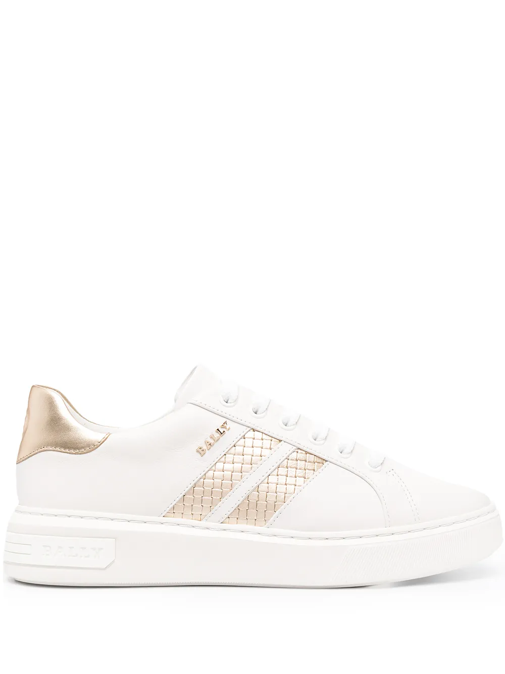 фото Bally кроссовки с фактурными полосками