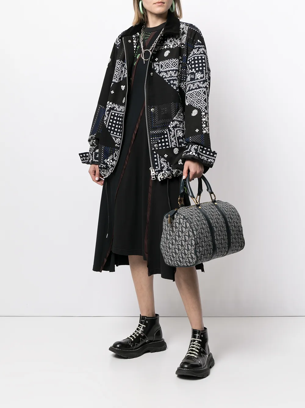 фото Christian dior сумка-тоут boston pre-owned с узором trotter