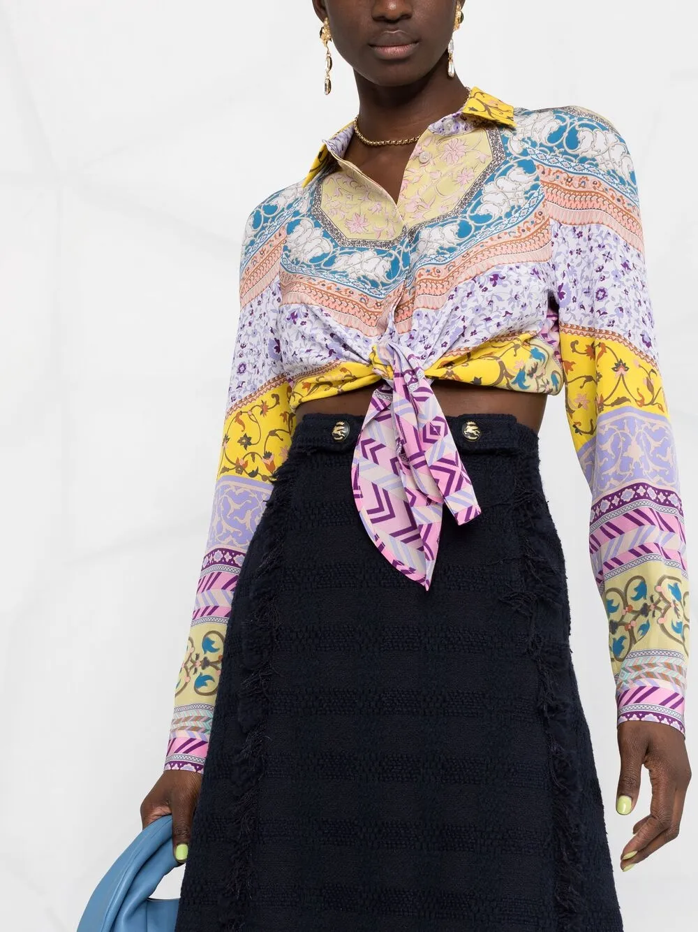 фото Etro укороченная рубашка с узором