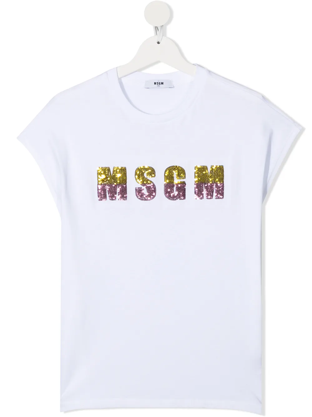 фото Msgm kids футболка с пайетками