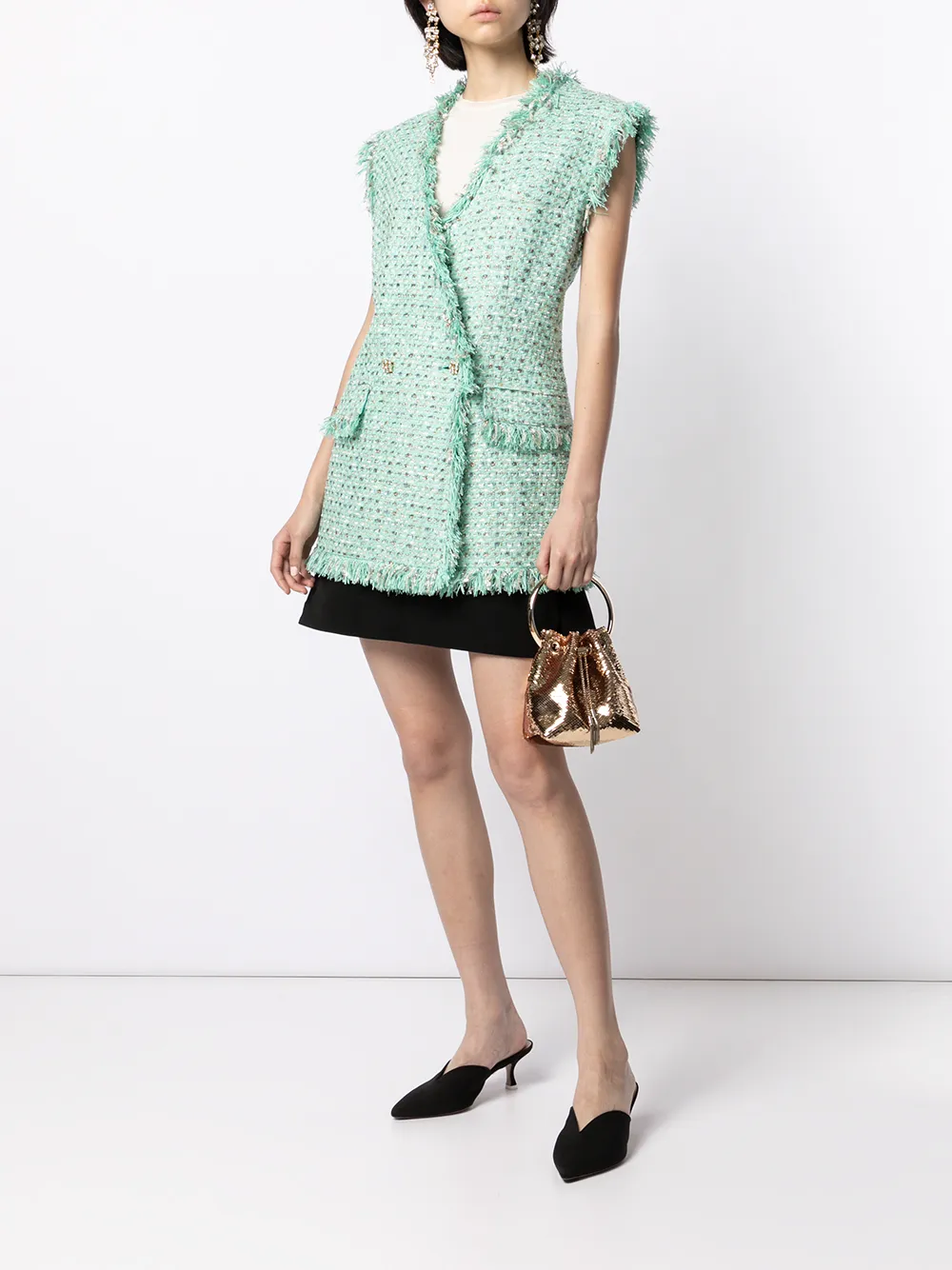 фото Ralph & russo двубортный твидовый жилет