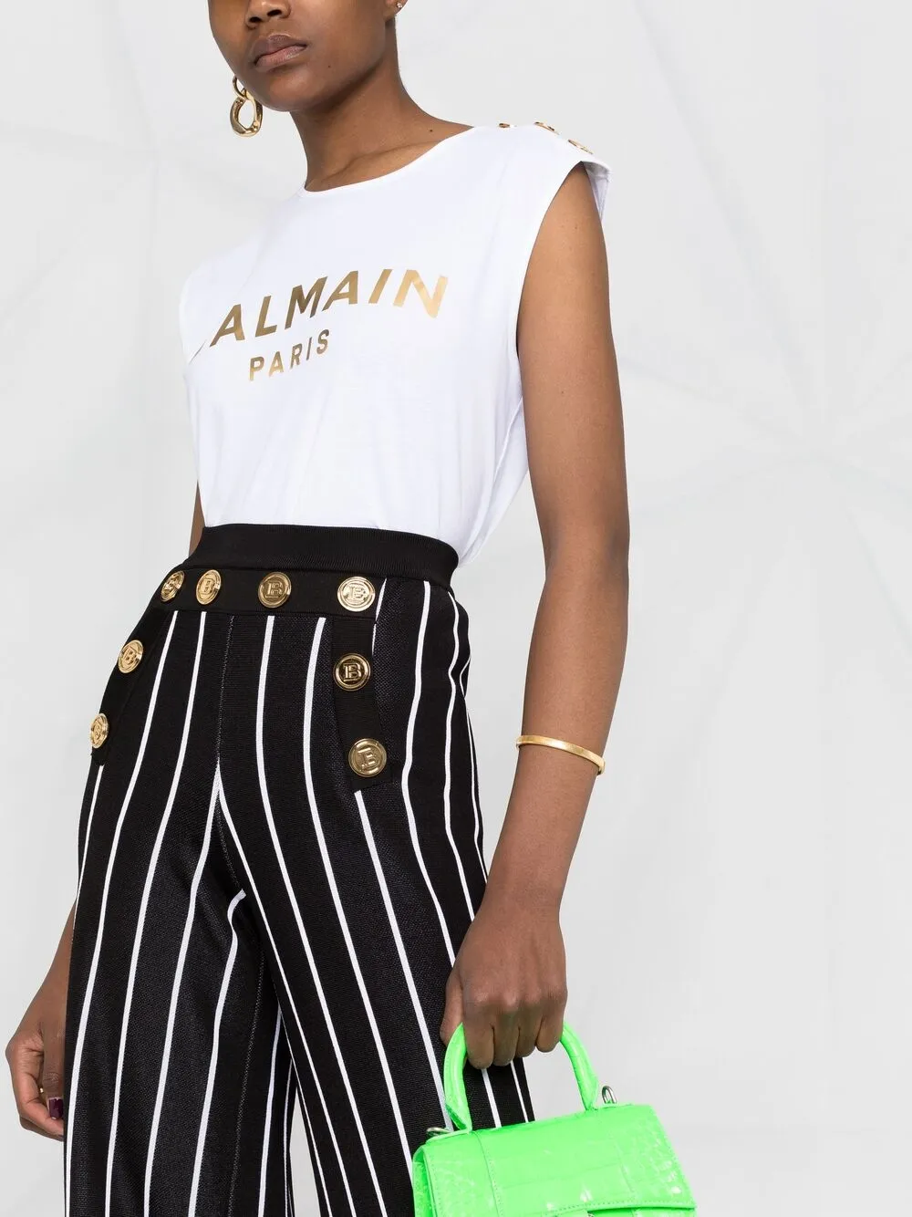 фото Balmain топ без рукавов с логотипом