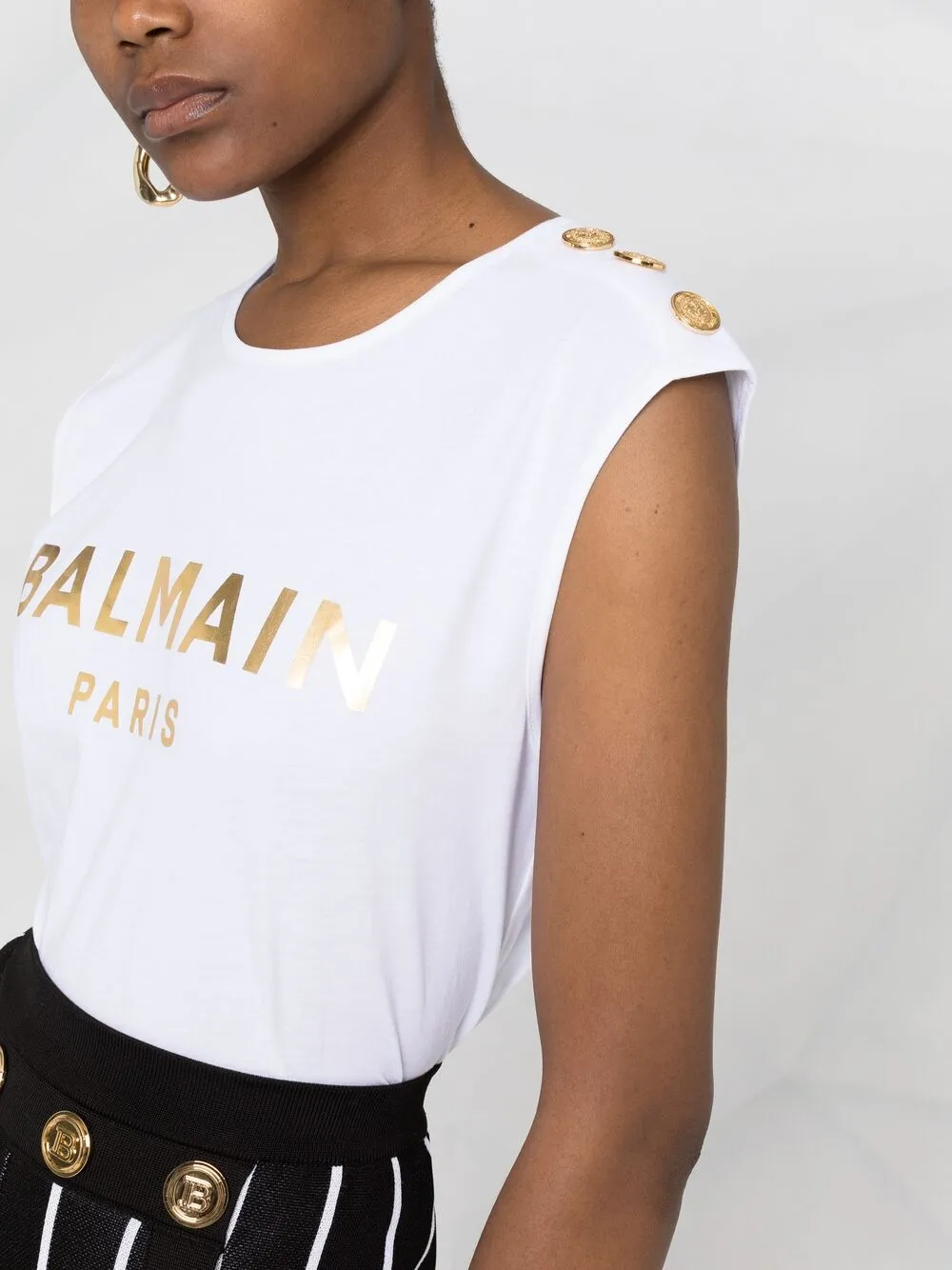 фото Balmain топ без рукавов с логотипом