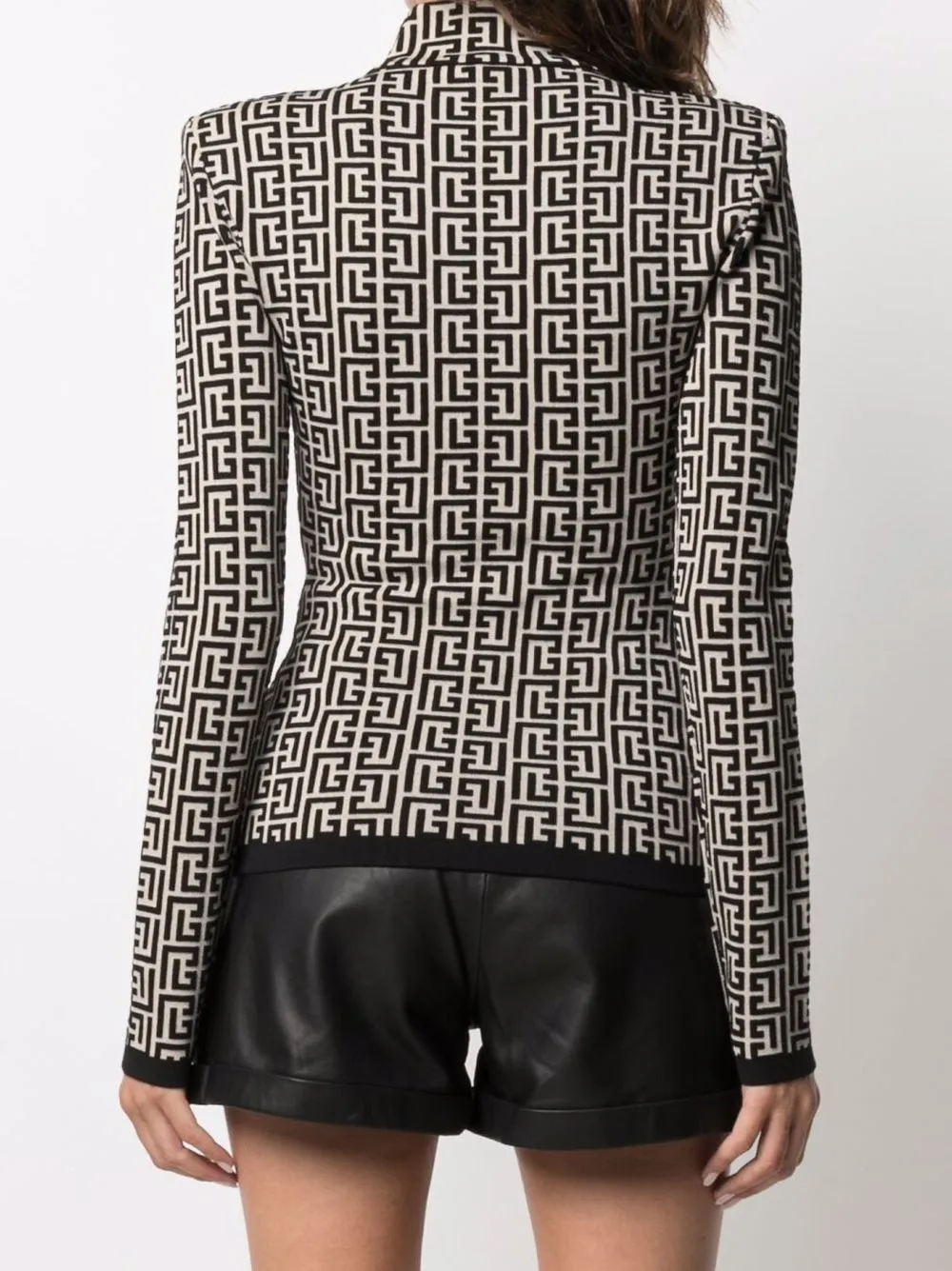 фото Balmain топ с высоким воротником и жаккардовым логотипом