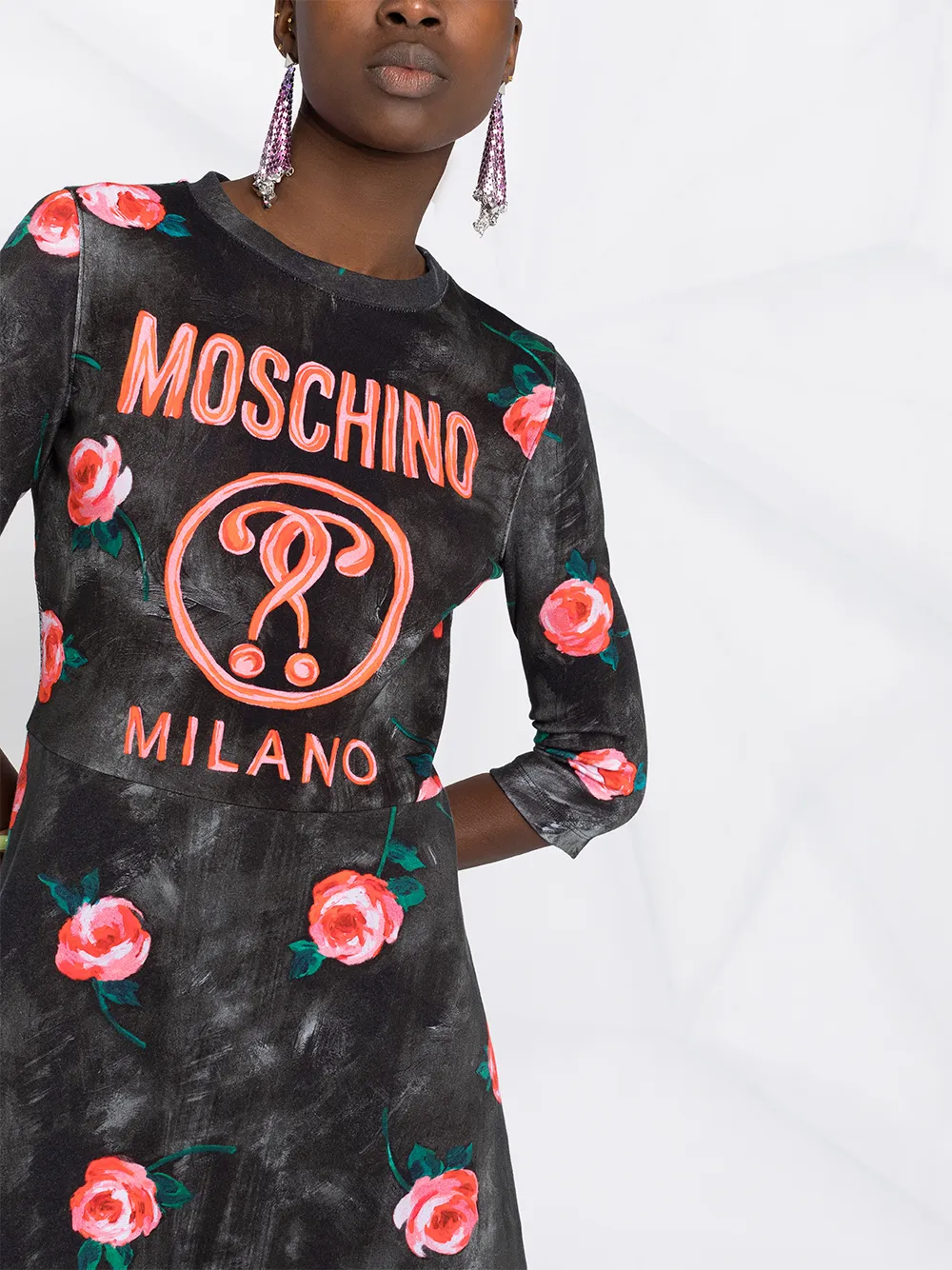 фото Moschino платье с принтом double question mark
