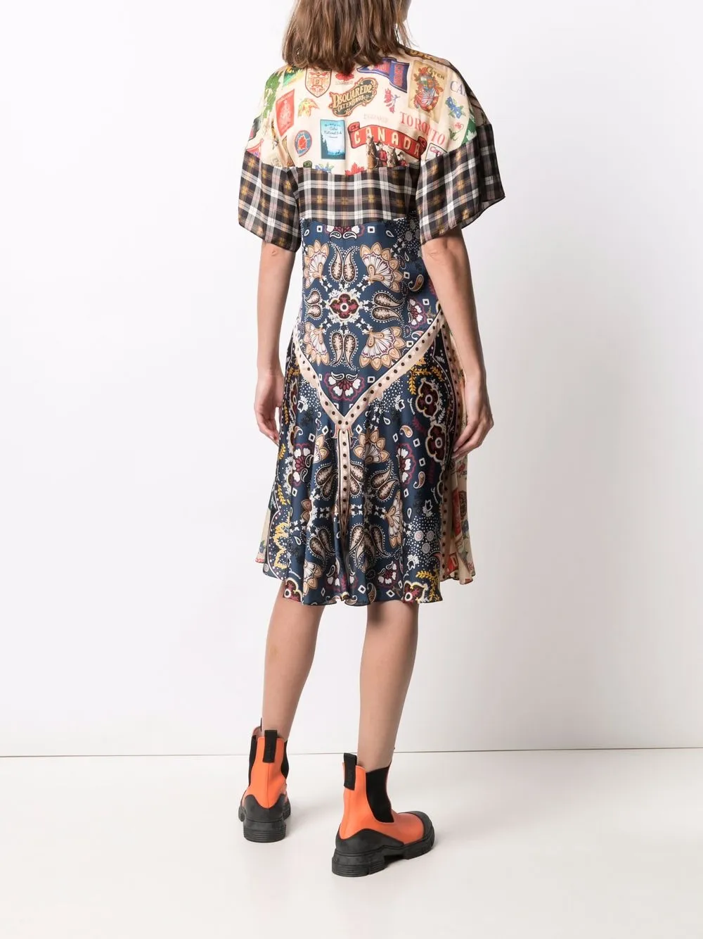 фото Dsquared2 платье в технике пэчворк