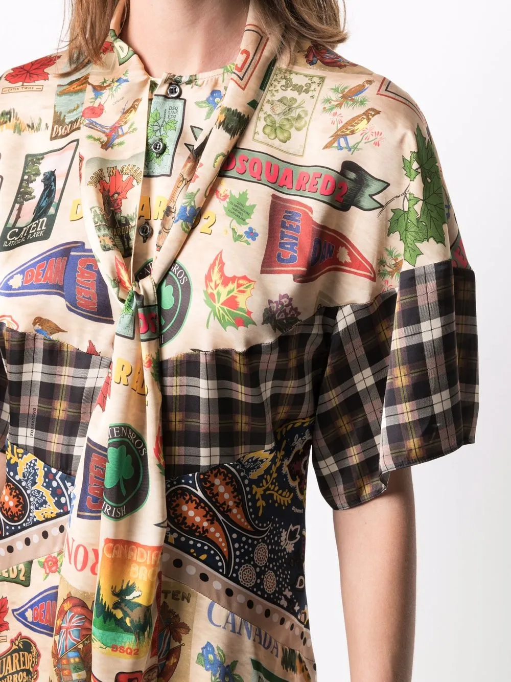 фото Dsquared2 платье в технике пэчворк