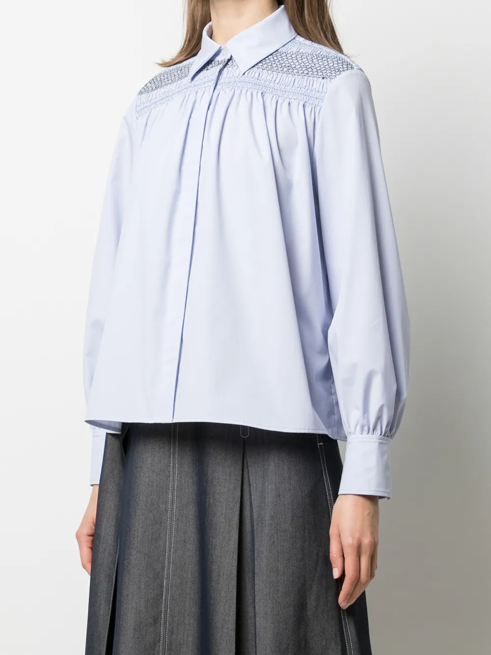 фото Jason wu рубашка со вставкой и сборками