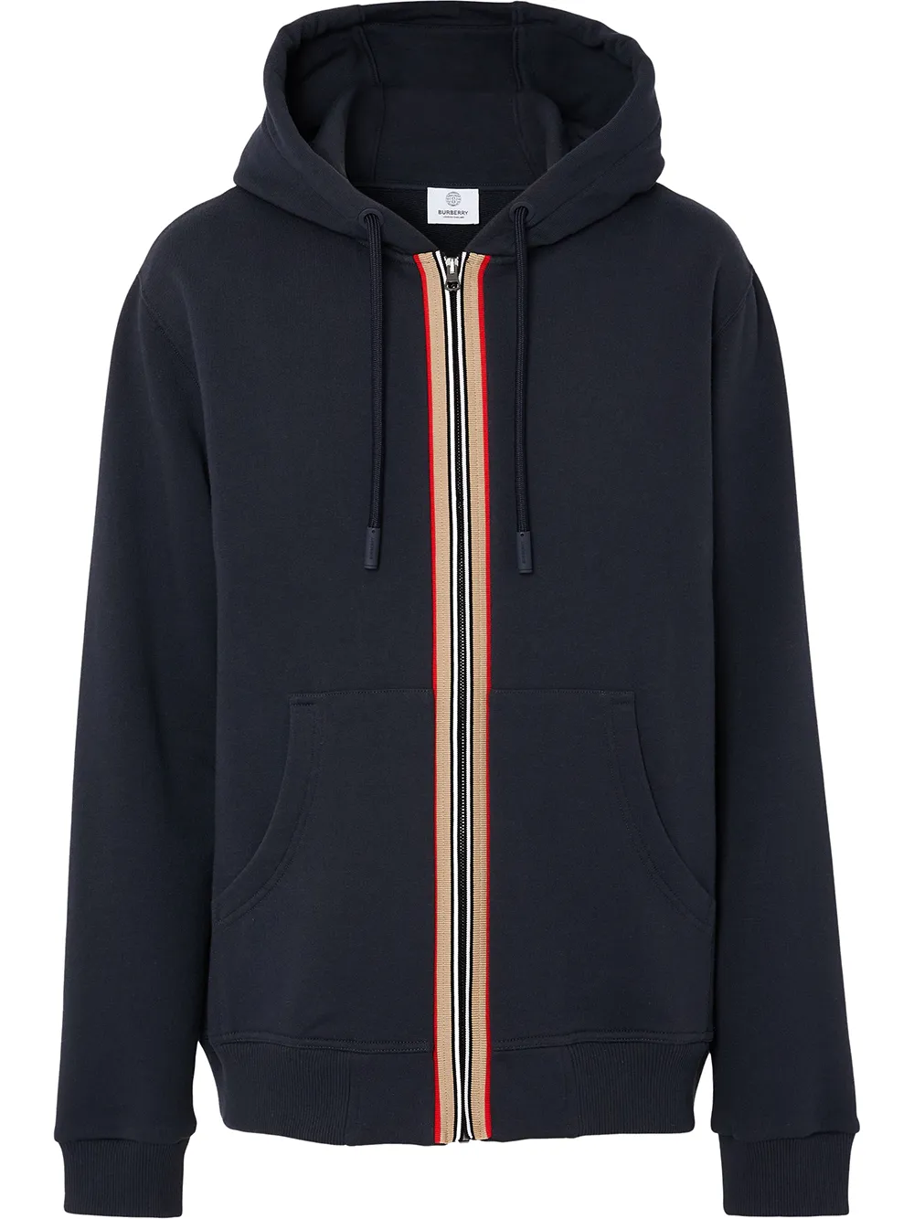 фото Burberry худи на молнии с отделкой icon stripe
