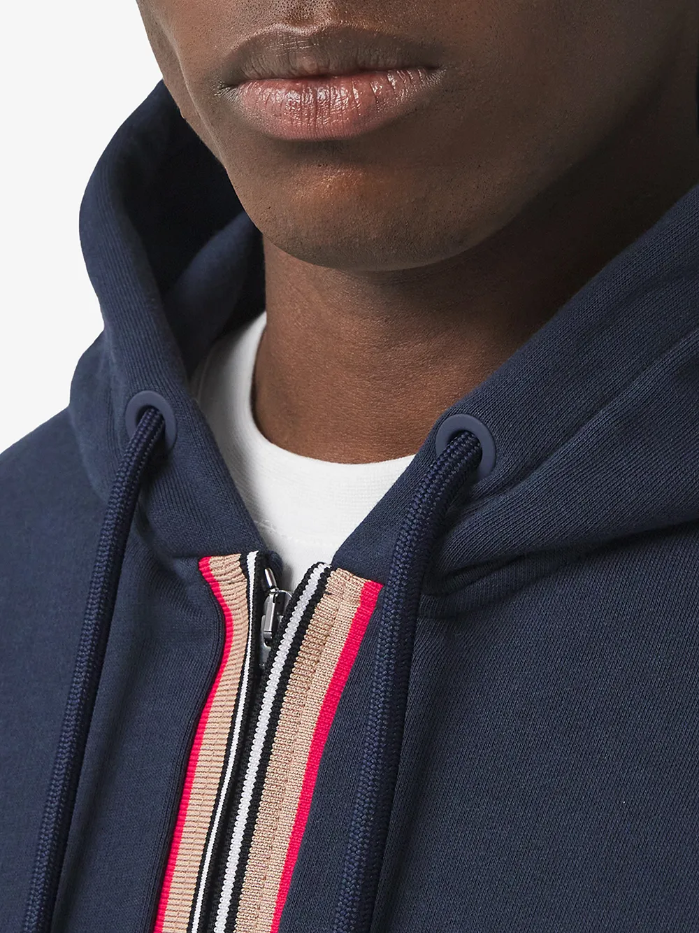 фото Burberry худи на молнии с отделкой icon stripe