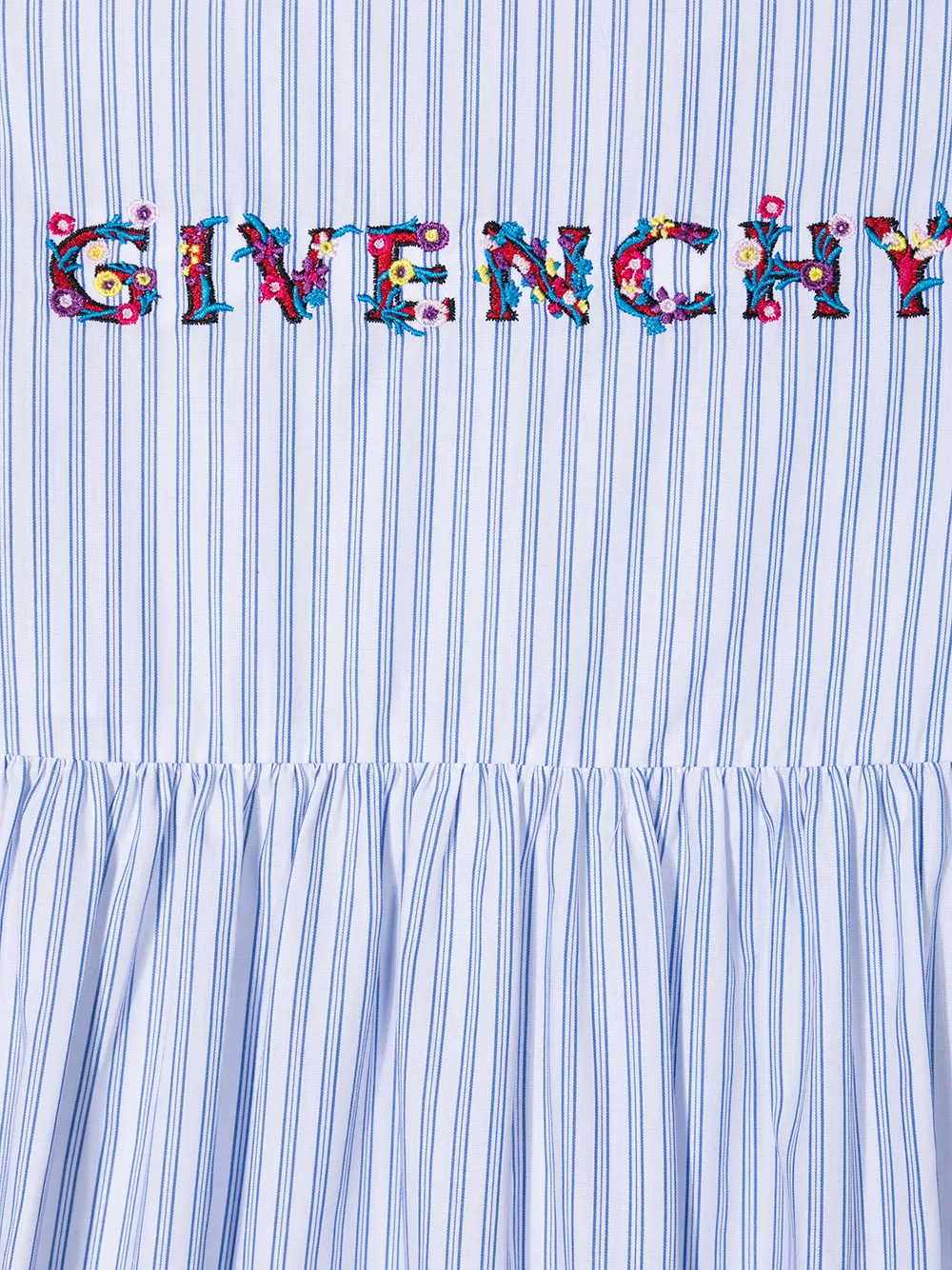 фото Givenchy kids полосатое платье с вышитым логотипом